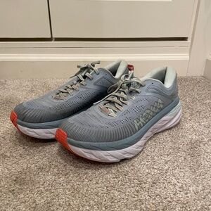 Hoka Blue Gray and Orange Athletic Running Shoes